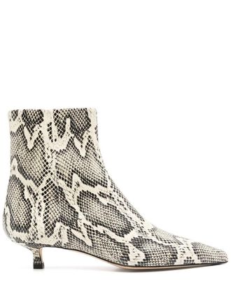Aeyde Sofie Snake Print Calf Leather Creamy Shoes