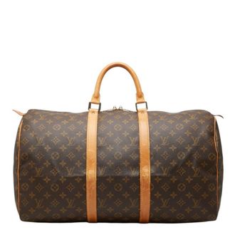 Louis Vuitton Brown Pvc Leather Boston Bag (Pre-Owned)