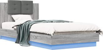 vidaXL Estructura De Cama Con Led Sonoma Gris 80 X 200 Cm Vidaxl