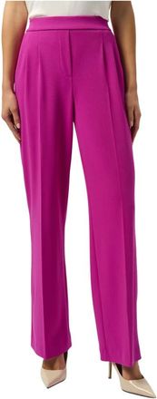 Joseph Ribkoff Wijde Broek met Elastische Tailleband - Dames - Wijde Broeken - Roze - L - Leer - Broeken