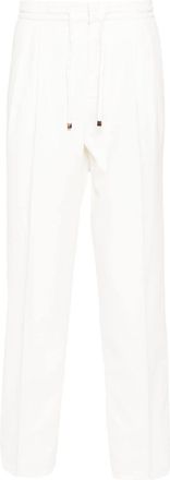 Brunello Cucinelli pressed-crease loose-fit trousers - men - Cotton/Cotton - 46 - White