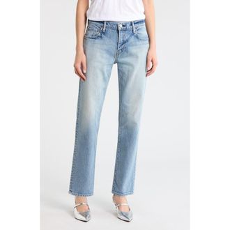 Moussy Vintage Deland High Waist Straight Leg Jeans in Light Blue at Nordstrom, Size 27