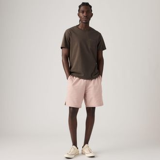 Levi's Boxer Lightweight Shorts - Mens - XL - Pink / Fawn Cotton Linen