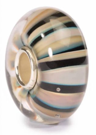 Trollbeads Womens Stripe Glass Bead Charm In Beige Multi