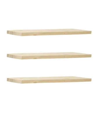 Deco Wood Pack 2 estanterías de madera maciza flotante natural 60x3,2cm