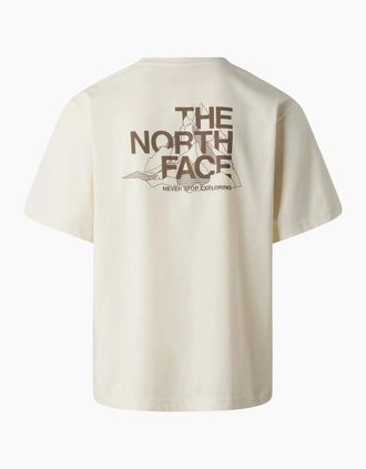 The North Face Mens The North Face Mens T Shirts Mountain Sketch Print Short Sleeve Crew Neck Tee - White - Size: 42