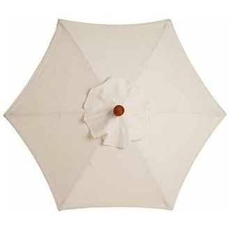 OEM Funda De Repuesto Para Sombrilla De 6 Varillas - 3 M - Impermeable - Resistente A Los Rayos Uv - Blanca - Crezuo