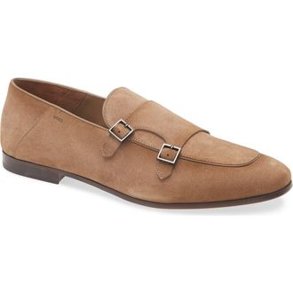 BOSS Alvaro Double Monk Loafer in Medium Beige at Nordstrom Rack, Size 7Us / 6Uk