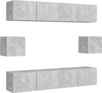 vidaXL Vidaxl - Juego de muebles de salón 6 piezas gris hormigón