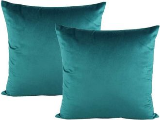 OEM Paquete De Dos Fundas De Coj&iacute;n Decorativas Con Ribete De Terciopelo, Fundas Cuadradas Suaves De Color Liso, Adecuadas Para Sof&aacute;s, Camas Y Oficinas, 45