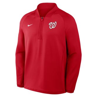 Nike Washington Nationals Authentic Collection Nike Mens Dri-FIT MLB 1/2-Zip Long-Sleeve Top in Red | 04H962QWTL-KRR
