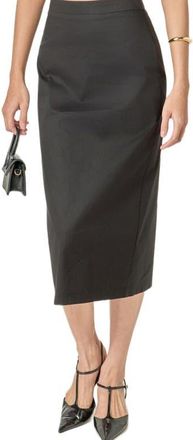 English Factory High Waist Column Midi Skirt in Black at Nordstrom, Size X-Small