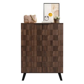 STILVORA Mueble Zapatero Con 2 Puertas Y 5 Compartimentos, Estantes Ajustables, Estilo Moderno, En Tablero De Part&iacute;culas, Madera, 80&times;35,5&times;110 Cm