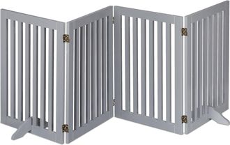 Relaxdays Relaxdays - Barrera Seguridad Perros, Valla Protectora Plegable, 70 X 207 Cm, Cerca Para Mascotas, Con Patas, Gris