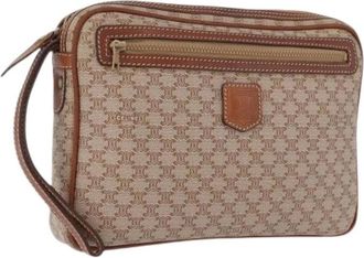 Celine Pre-owned Macadam Canvas Clutch - Dames - Vintage Clutch - Beige - ONE Size - Leer - Vintage