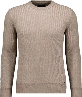Ragman Rundhalspullover RAGMAN, Herren, Gr. 52, braun (camel), 95% Baumwolle 5% Kaschmir, ohne Ausschnitt, Pullover Rundhalspullover