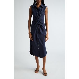 Cinq &agrave; Sept Catalina Sleeveless Midi Shirtdress in Navy at Nordstrom Rack, Size 2