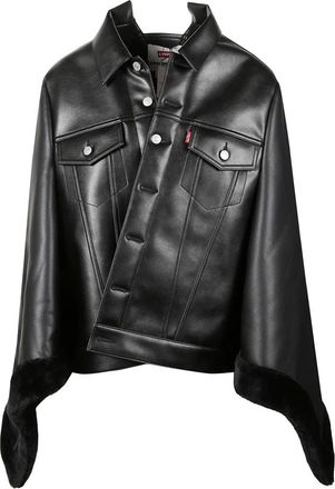 Junya Watanabe Faux Leather Jacket - female - Junya Watanabe - Leather Jackets - Black - M - Jackets