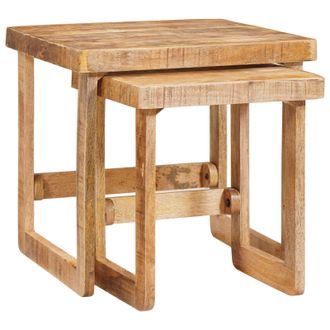 Berkfield Home End Tables Brown Solid mango wood