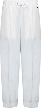 Herno Witte Taffeta Wortel Pasvorm Broek - Dames - Broeken - Wit - XS - Polyester - Broeken
