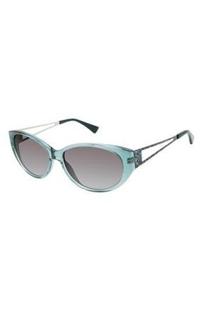 Isaac Mizrahi New York 57mm Round Sunglasses in Teal at Nordstrom Rack