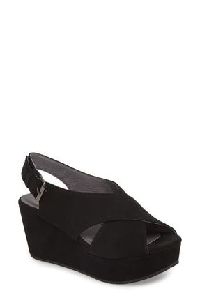 Chocolat Blu Wim Platform Wedge Sandal in Black Suede at Nordstrom, Size 6.5
