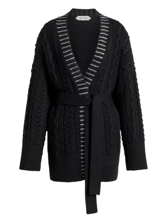 Alberta Ferretti Aran kabelgebreid vest - Zwart