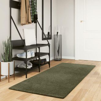 vidaXL Rug huarte Short Pile Soft and Washable Forest Green 80x200 cm Vidaxl