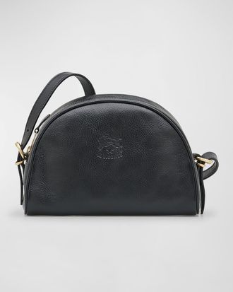 IL BISONTE Classic Zip Leather Crossbody Bag