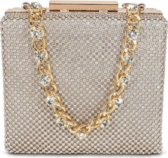 Badgley Mischka Billie Crystal Mini Box Clutch in Gold at Nordstrom, Size Small
