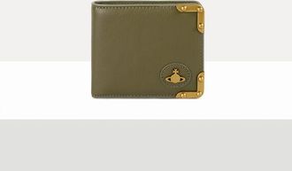 Vivienne Westwood Man. Billfold Wallet Aniline Leather Khaki One Size Men
