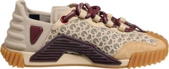 Dolce & Gabbana Beige Neoprene DG Logo NS1 Lace Sneakers Womens Shoes