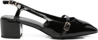 Sergio Moretti Pumps met puntige neus en V-uitsnijding - Dames - Pumps - Zwart - 38 EU - Leer - Schoenen