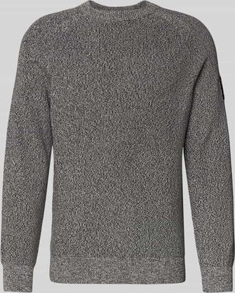 Tom Tailor Denim Regular Fit Strickpullover aus reiner Baumwolle in Anthrazit Melange, Größe XXL