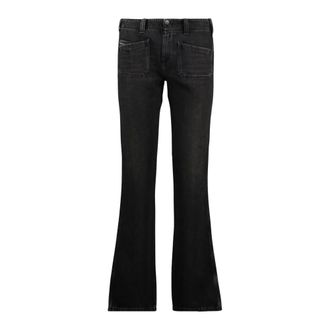 Diesel Flare Jeans, female, Black, W26 L32, Slim Fit Black Denim Jeans