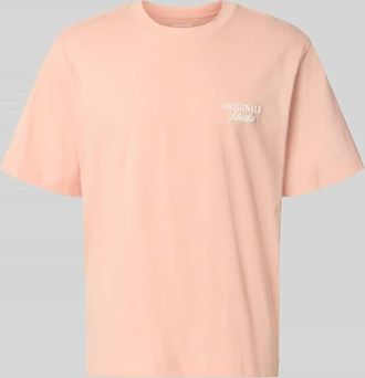 Jack & Jones Jack & Jones T-Shirt mit Statement-Print Modell NORREBRO in Apricot, Gr&ouml;&szlig;e XXL