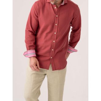 Koy Clothing Brushed Cotton Long Sleeve Shirt in Coral at Nordstrom, Size Xxx-Large