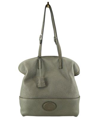Fendi Fendi Grey Leather 2Bag Shoulder Bag (Authentic Pre-Loved)