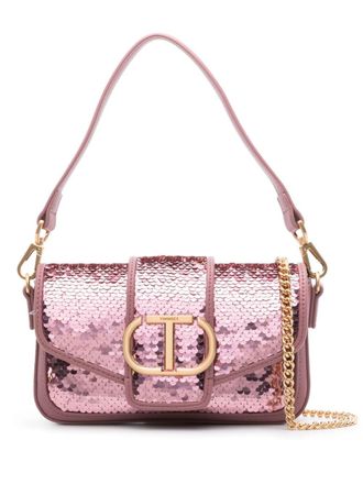 Twin-Set Borsa tote Amie con paillettes - Rosa
