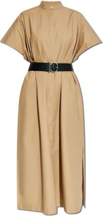 Jil Sander Katoenen Jurk - Dames - Casual kleedjes - Bruin - L - Katoen - Kleedjes