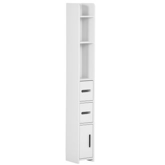 OEM Columna Ba&ntilde;o Con 3 Puertas Y 3 Estantes Mueble Auxiliar Alto De Estilo Moderno 15x17x120cm Blanco