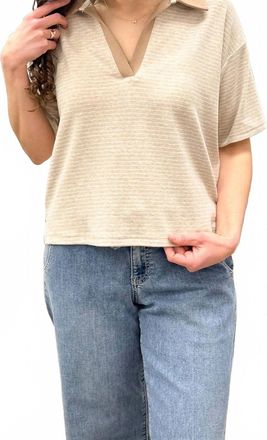 Thread & Supply Calix Top In Tan & White