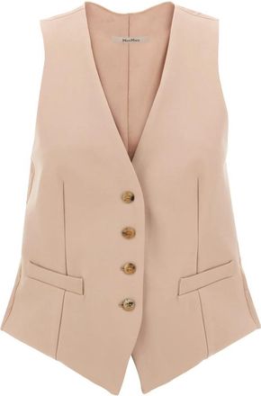 Max Mara Kiwi Vest - Dames - Gillet - Roze - S - Leer - Kostuums