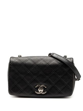 Chanel 2013-2014 Small Diamond Embossed Calfskin New Chic Flap crossbody bag - Zwart
