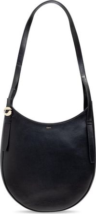 Coperni Curved Black Calf Leather Shoulder Bag