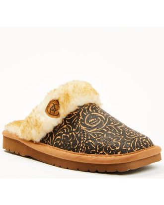 Ariat Womens Jackie Tooled Slippers In Brown