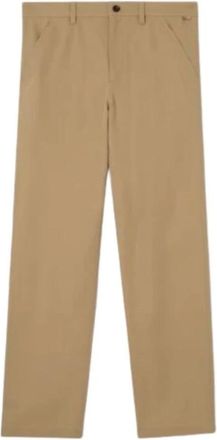 Burberry Straight Trousers, male, Beige, Size: L Tailored Cotton Trousers