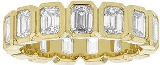 Diana M. Jewels 14kt yellow gold lab grown emerald cut eternity band weighing 6.00 cts tw set in a bezel setting
