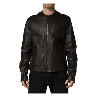 Dolce & Gabbana Biker Jacket - Heren - Leren en Su&egrave;de Jassen - Zwart - 2XL - Leer - Jassen
