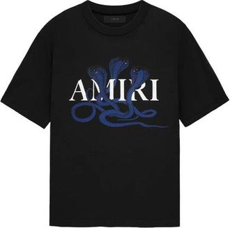 Amiri Glitter Snake Logo Tee